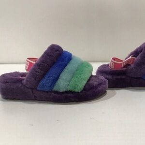 Women’s UGG Fluff Yeah Slipper Size 7 Purple/Green/Blue